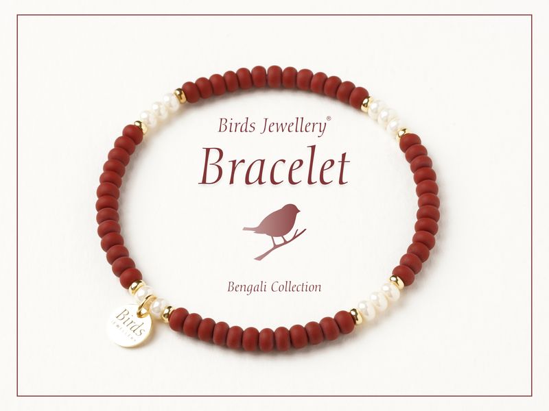 Pulseira | Borgonha | Marfim Perolado| Prata Dourada