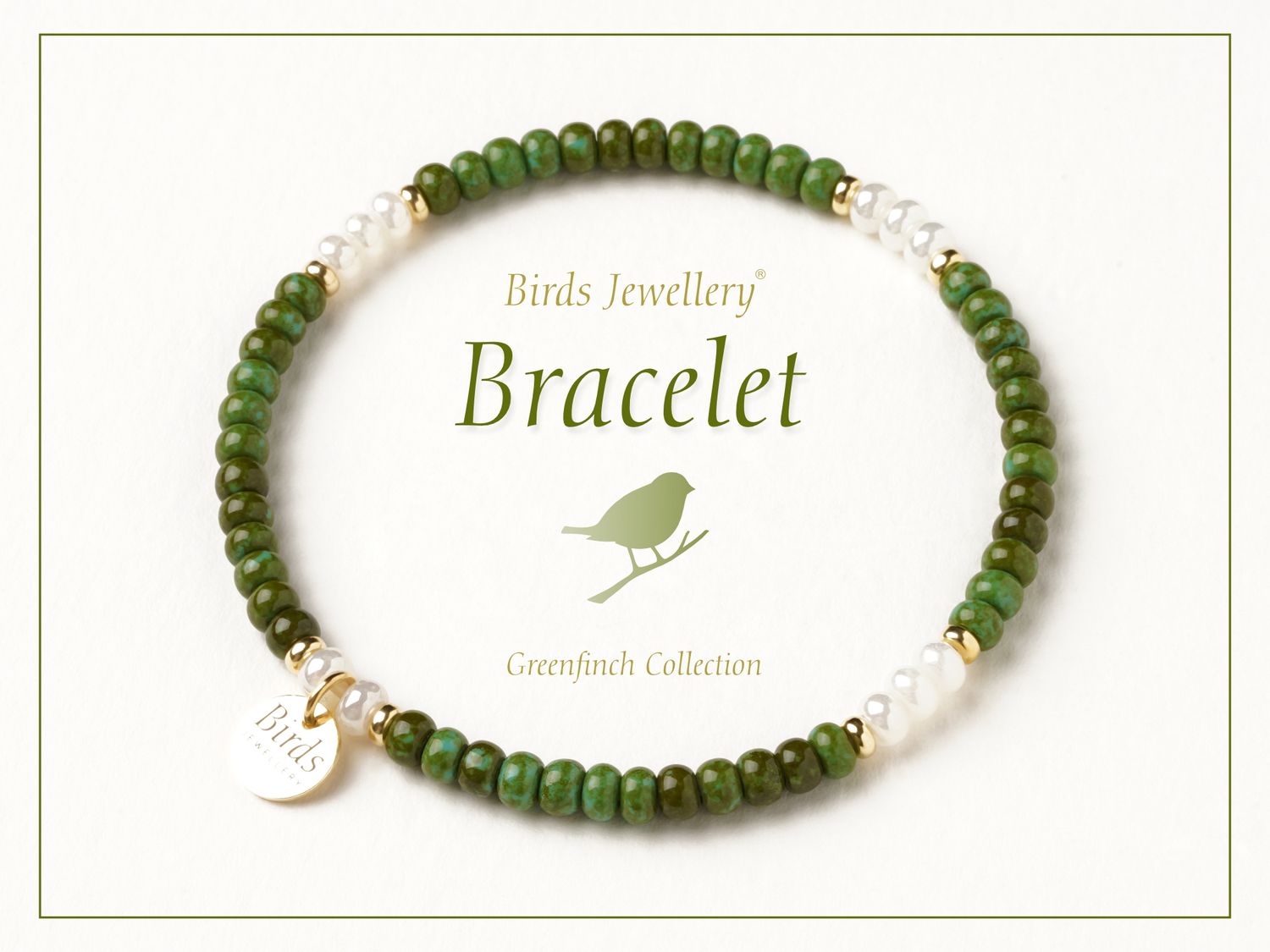 Pulseira | Verde Alpino | Marfim Perolado | Prata Dourada