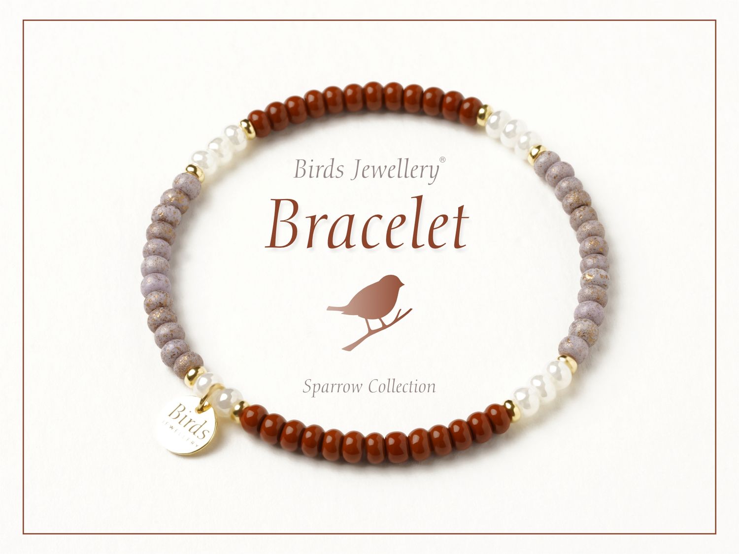 Pulseira | Castanho | Branco Perolado | Cor Areia | Prata Dourada