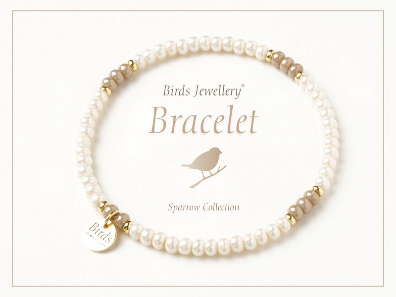 Pulseira | Bege | Marfim Perolado | Prata Dourada