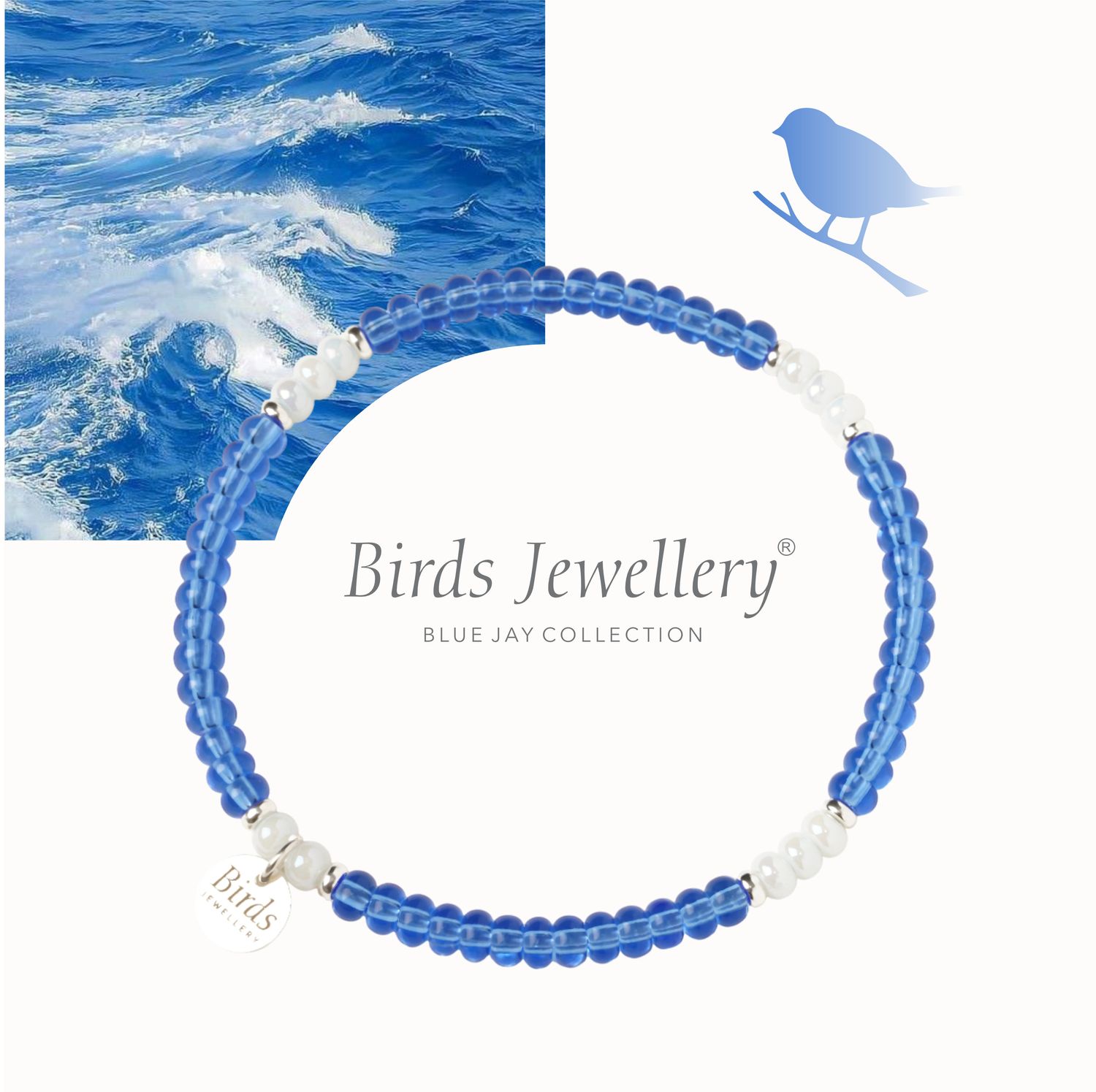 Pulseira Azul Transparente | Aquamarine e Prata
