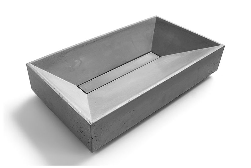 Umywalka z betonu Urbanform.design MELLOWY szara z odpływem liniowym