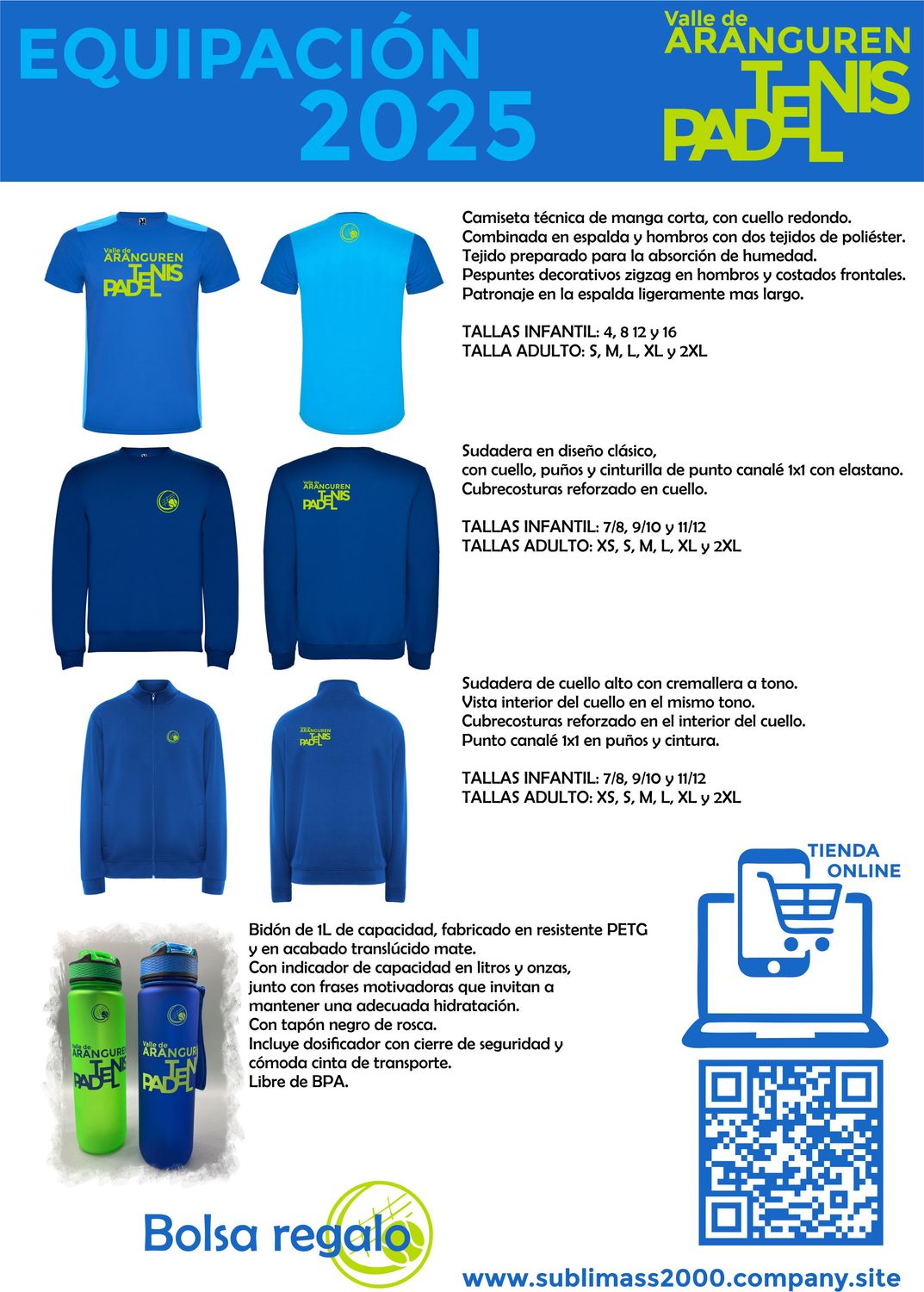 BIDON SUBLIMASS2000 TENIS / PADEL