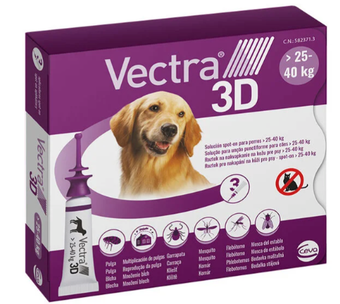 VECTRA 3D PIPETAS ANTIPARASITARIAS PARA PERROS 25 A 40KG
