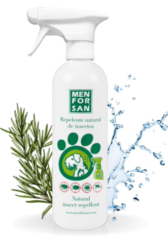 MENFORSAN- Repelente Natural de Insectos con citronela Perros, 500ml