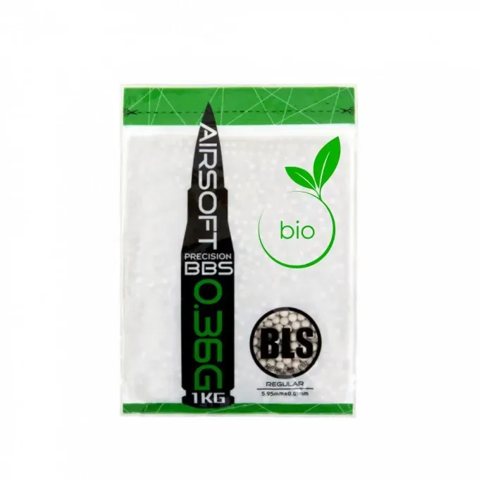 BLS 0.36g airsoft BB&#39;s – zware BB’s voor lange afstands schoten, ideaal voor snipers en DMR-geweren, 1kg zak.