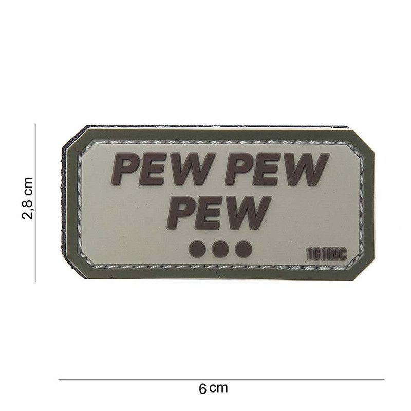 Pew Pew Pew PVC Patch – Beige