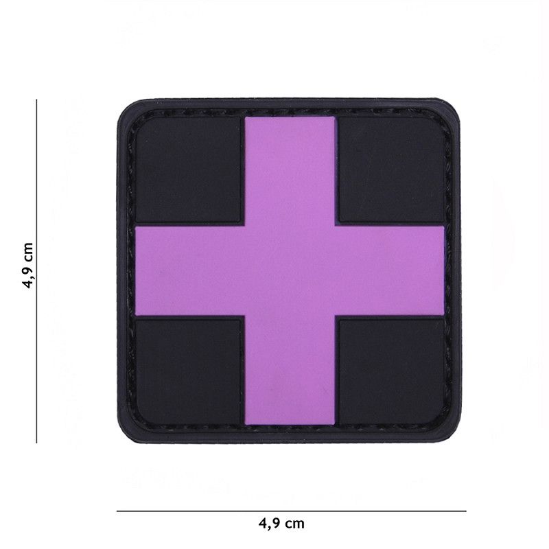 Medic Cross PVC Patch – Zwart/Roze