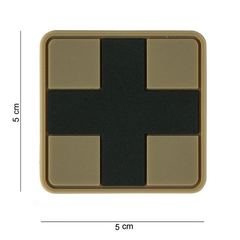 Medic Cross PVC Patch – Coyote/Zwart