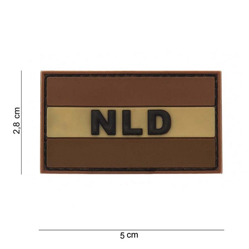 Nederland PVC Patch – Bruin met NLD-opdruk