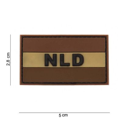 Nederland PVC Patch – Bruin met NLD-opdruk
