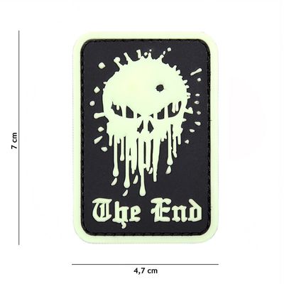 Skull &quot;The End&quot; Glow in the Dark PVC Patch