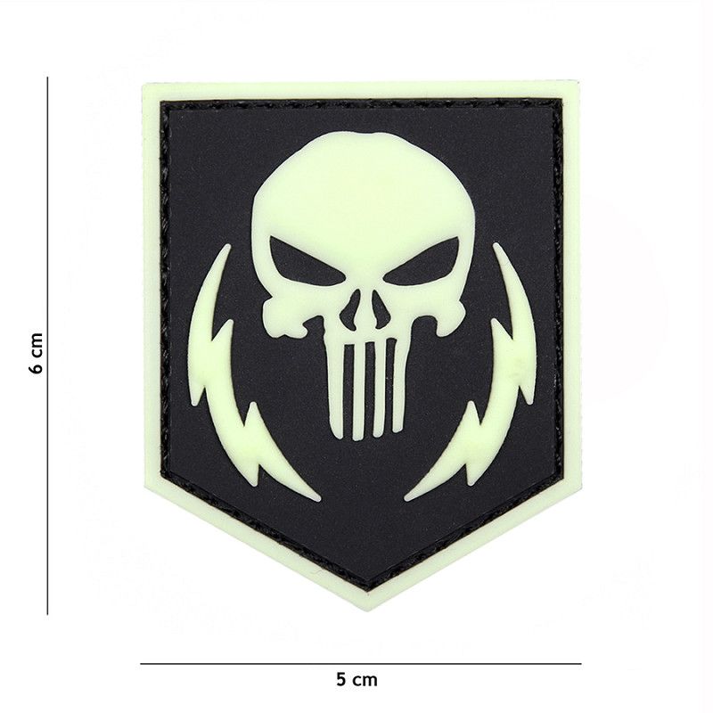 Punisher thunder strokes glow in dark PVC Patch