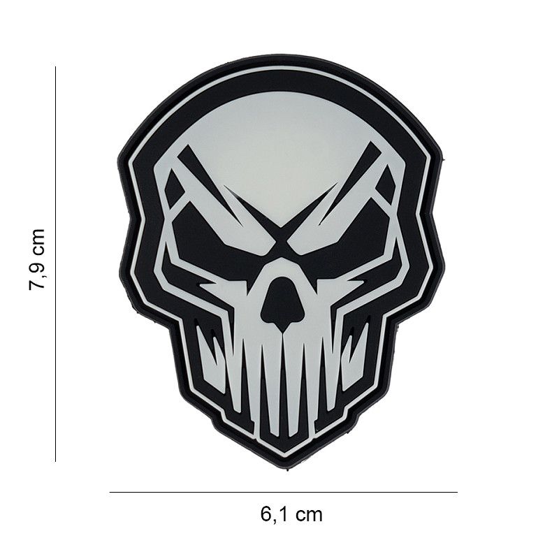 Angry Skull Glow in the Dark PVC Patch