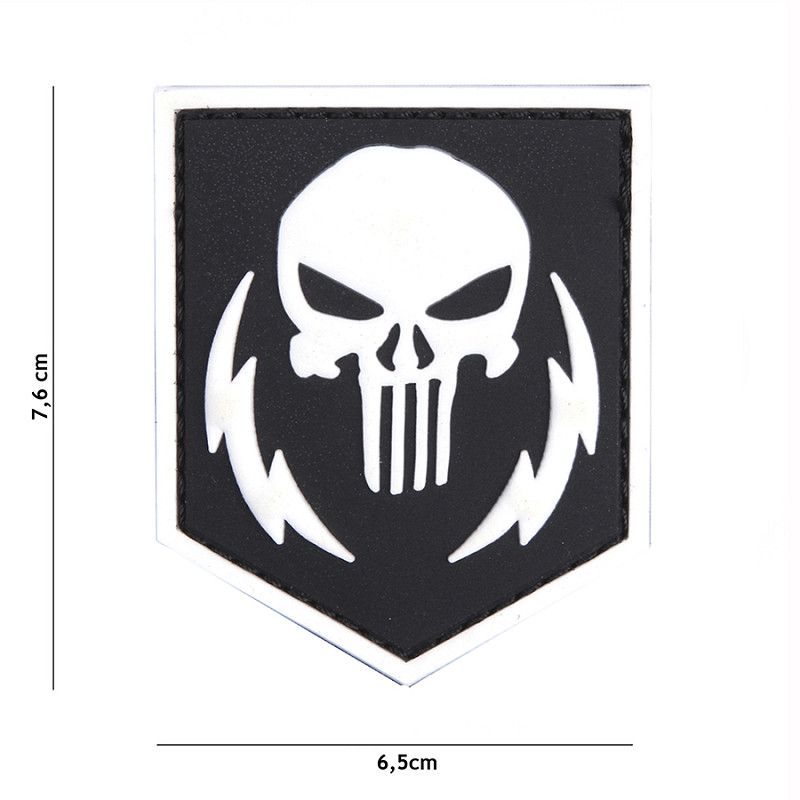 Punisher Thunder Strokes PVC Patch – Wit