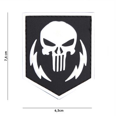 Punisher Thunder Strokes PVC Patch – Wit