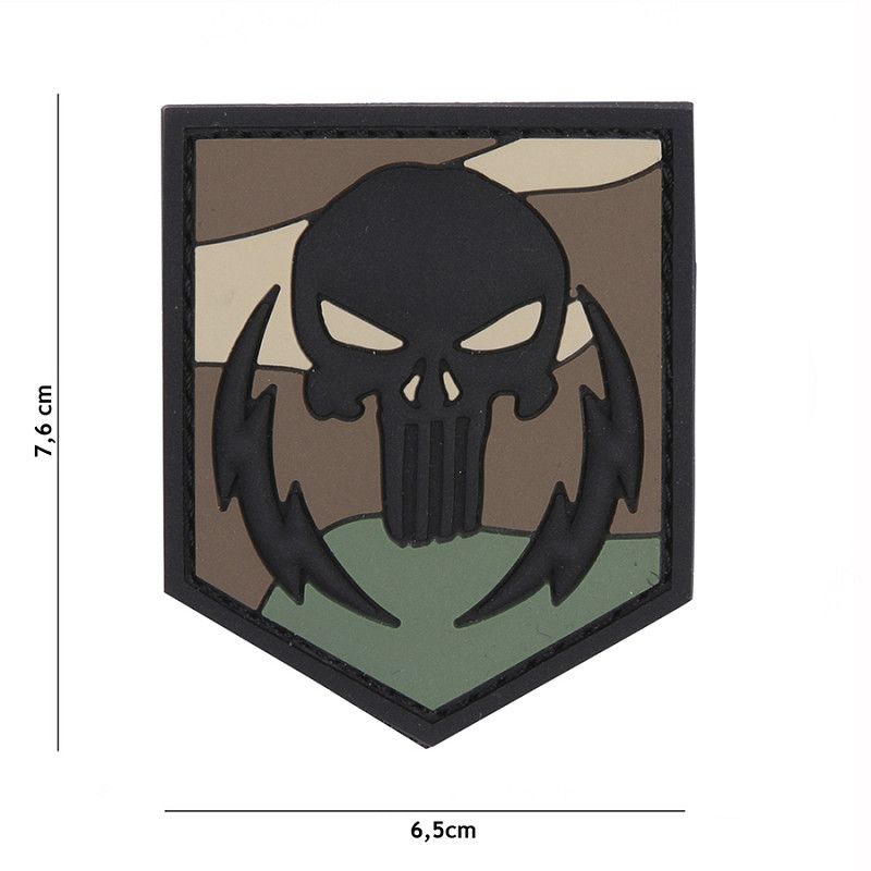 Punisher Thunder Strokes PVC Patch - Woodland Camo