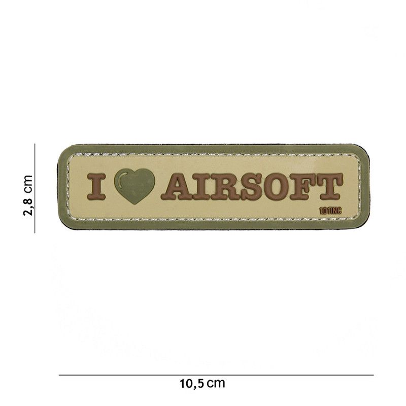 I Love Airsoft PVC Patch – Coyote