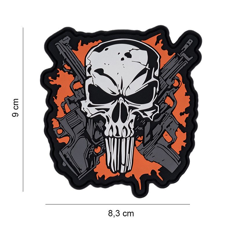 Punish Skull Crossed Guns PVC Patch