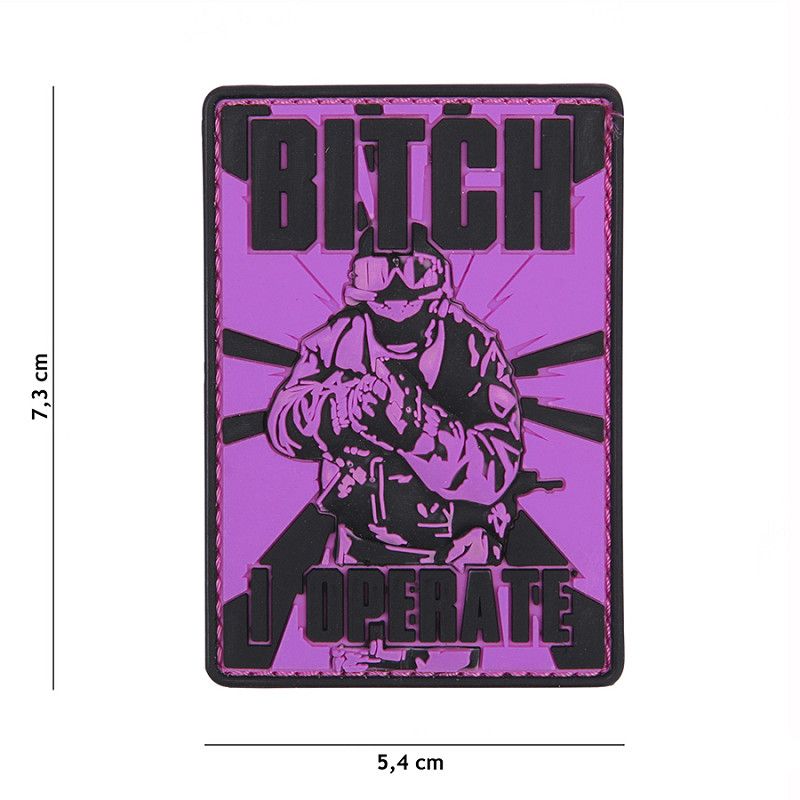 Bitch I Operate PVC patch - Roze