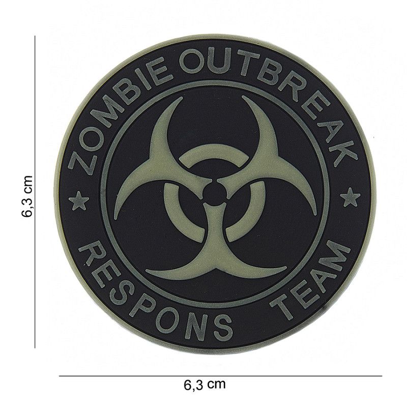 Zombie Outbreak Response Team  Glow in the Dark PVC patch - Black