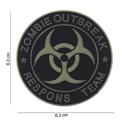 Zombie Outbreak Response Team  Glow in the Dark PVC patch - Black