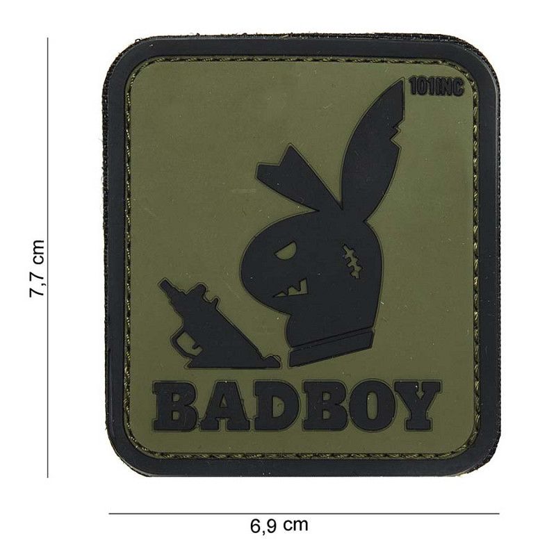 Badboy Bunny met SMG PVC patch - Groen