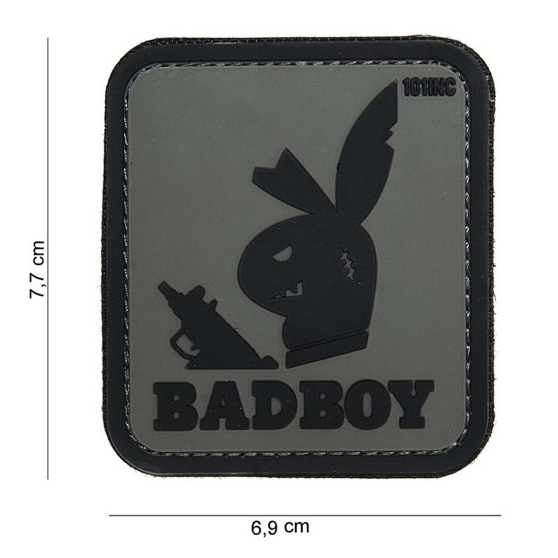 Badboy Bunny met SMG PVC patch - Grijs