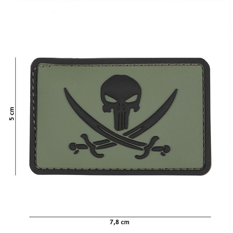 Punisher Pirate PVC Patch - Groen