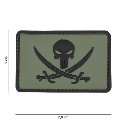 Punisher Pirate PVC Patch - Groen