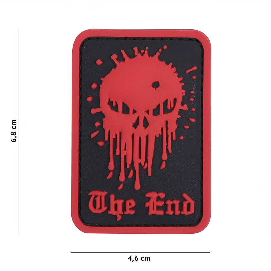 Skull The End PVC Patch - Rood