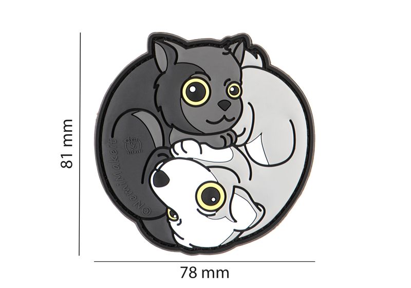 Yin &amp; Yan Cat and Dog PVC Patch