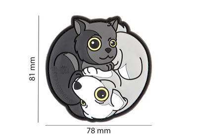 Yin &amp; Yan Cat and Dog PVC Patch