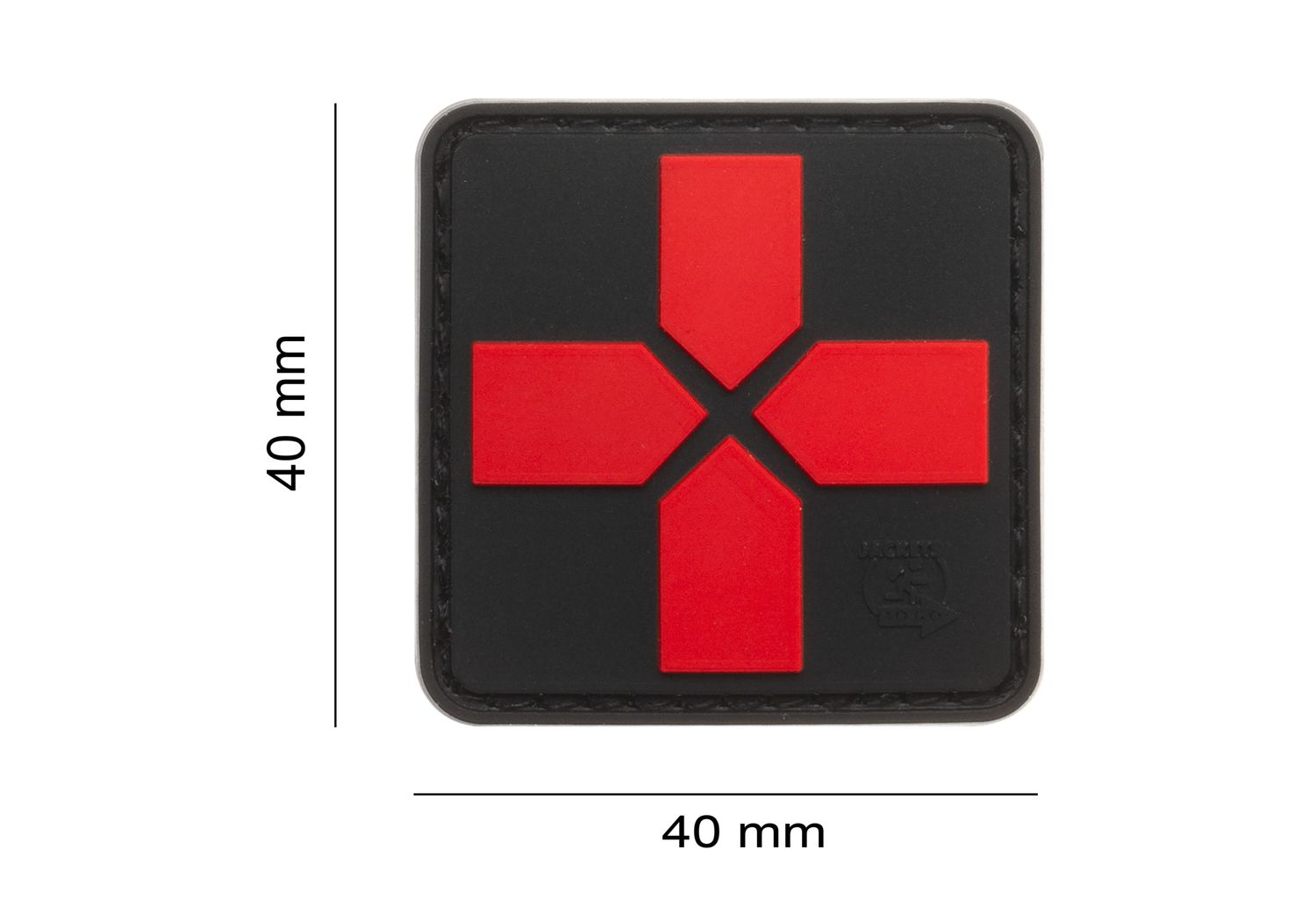 Medic Cross PVC Patch 40mm -Zwart/Rood