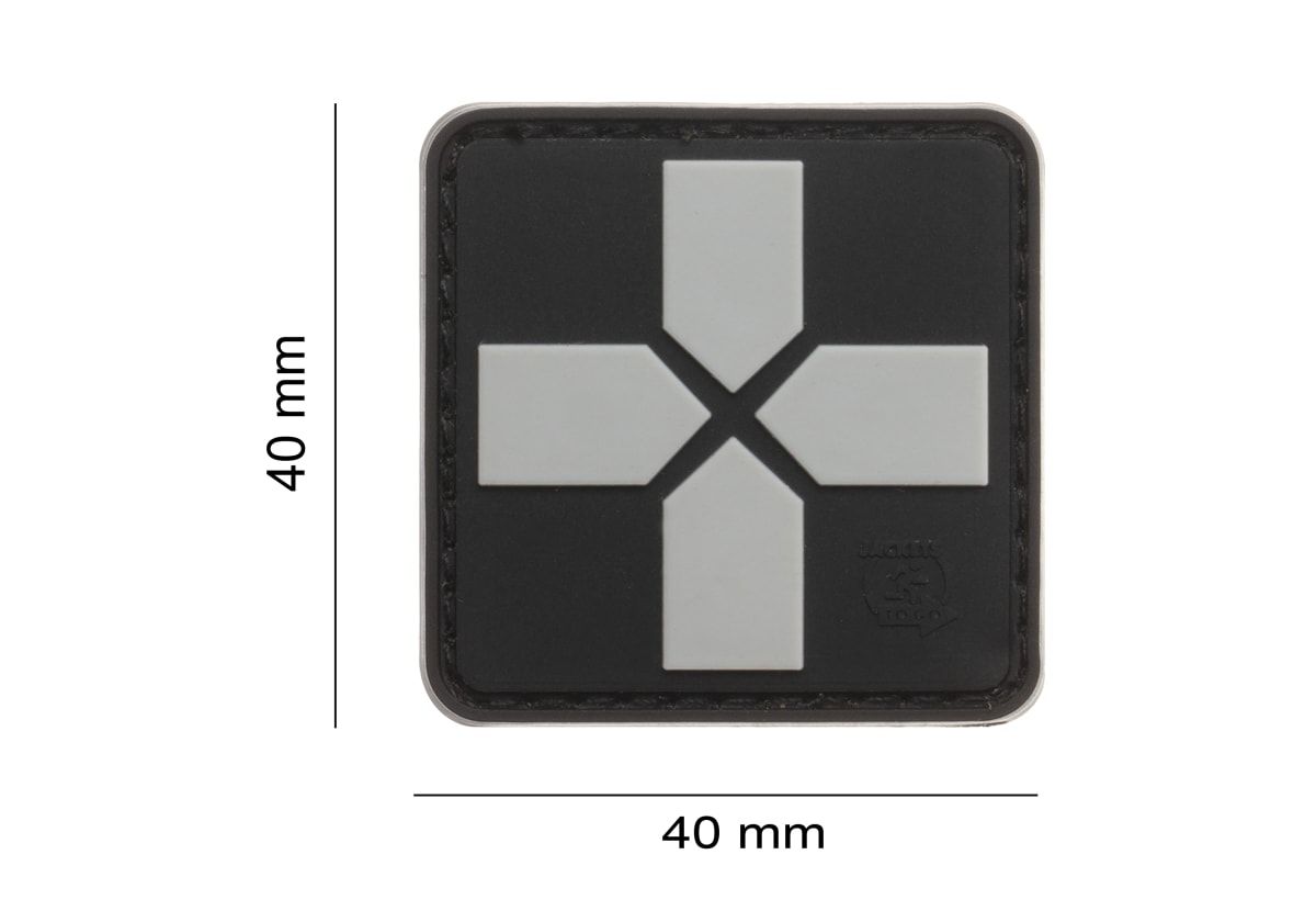 Medic Cross PVC Patch 40mm -Zwart/Grijs