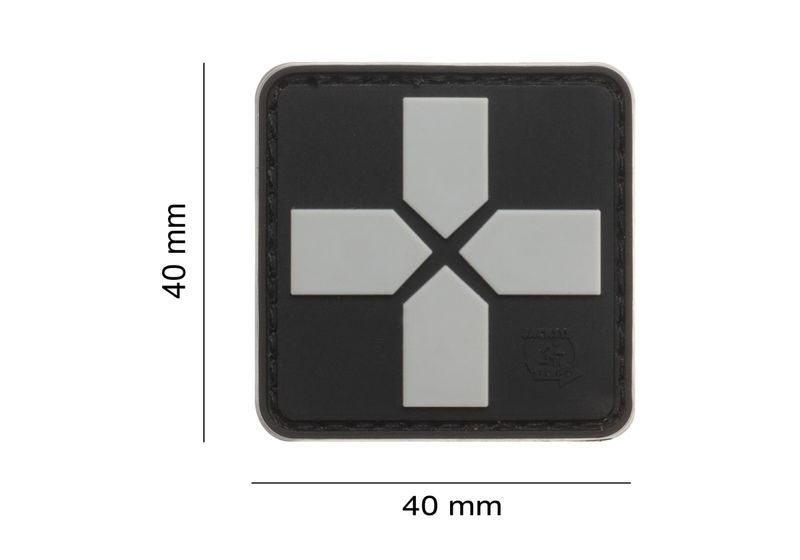 Medic Cross PVC Patch 40mm -Zwart/Grijs