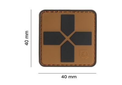 Medic Cross PVC Patch 40mm - Coyote/Zwart