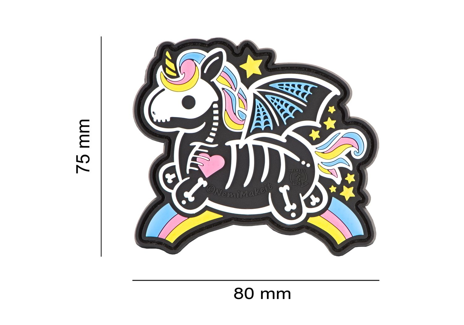 Skeleton Unicorn PVC Patch