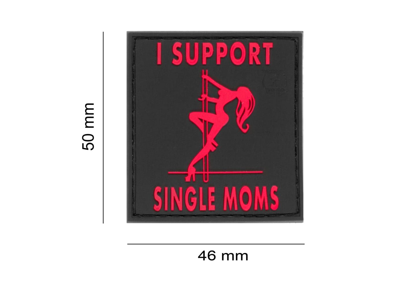 JTG I support single moms PVC Patch - Rood