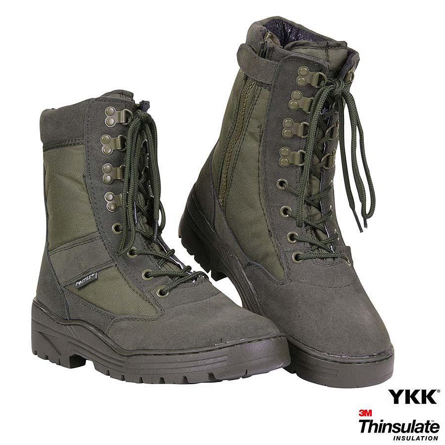 Sniper boots with YKK zipper - Green
