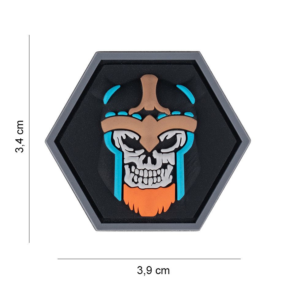 Hexagon Skull Viking PVC Patch