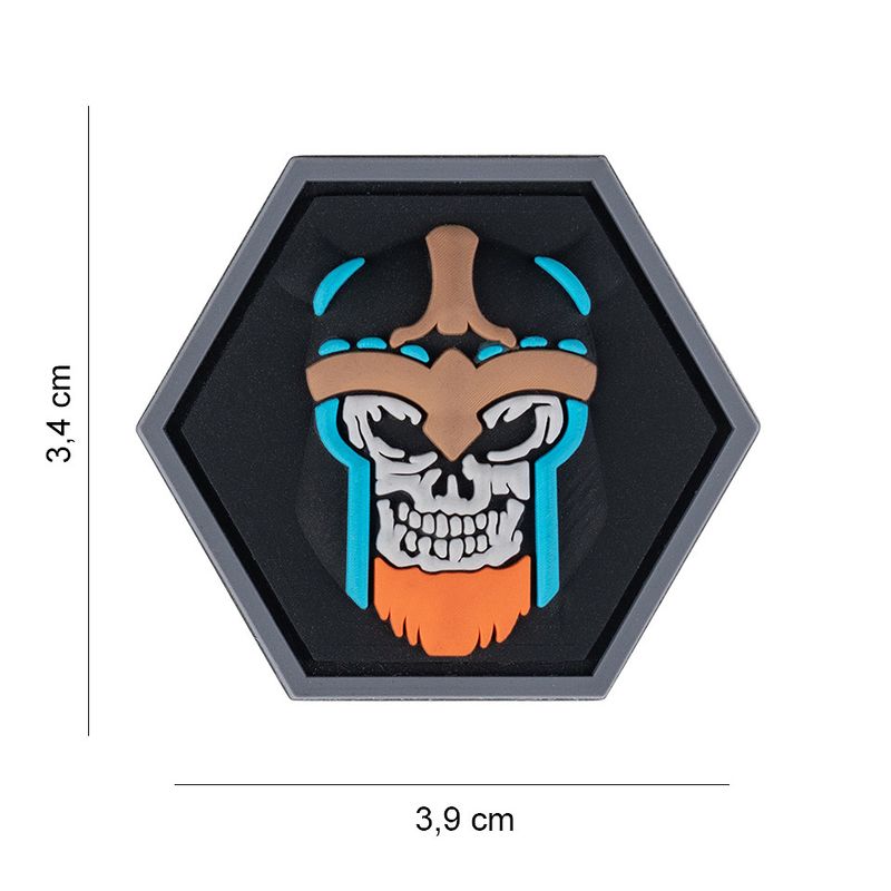 Hexagon Skull Viking PVC Patch
