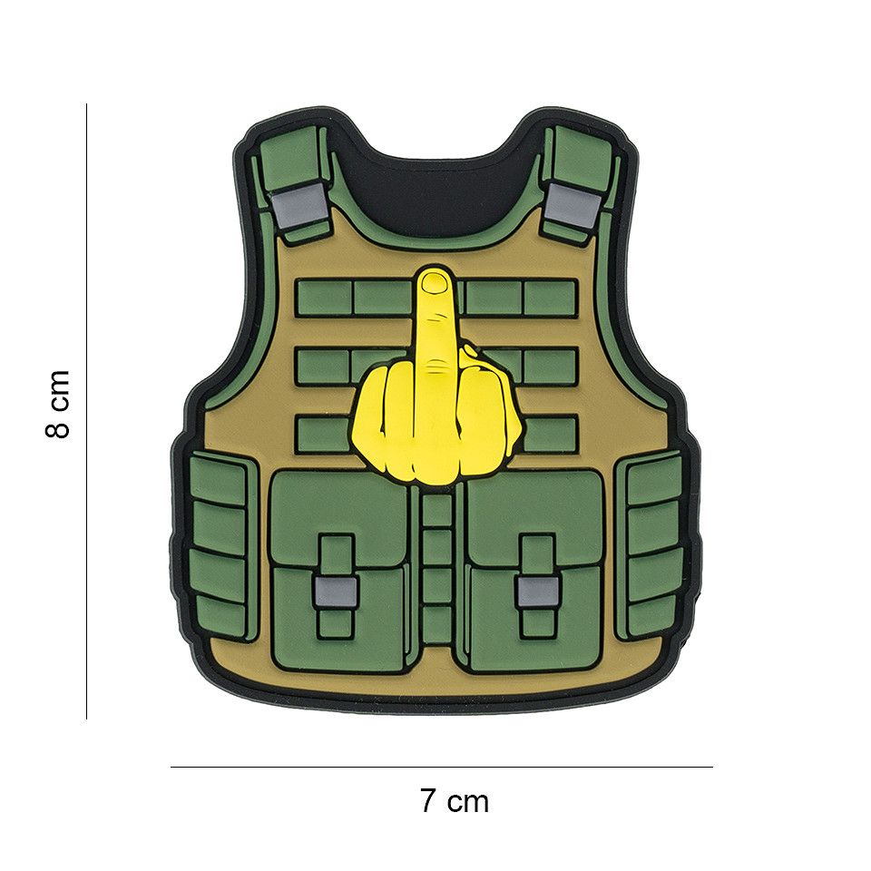 Tactical Vest PVC Patch – Middle Finger