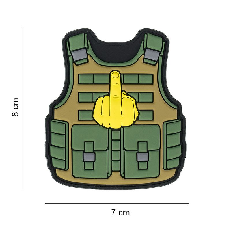 Tactical Vest PVC Patch – Middle Finger