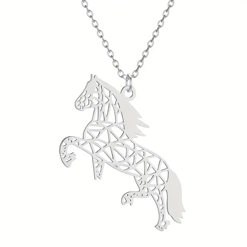 Origami Design Horse Necklace