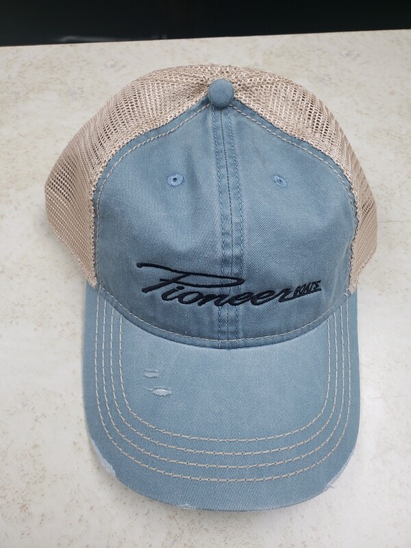 PIONEER BLUE DISTRESSED HAT W/O PONYTAIL