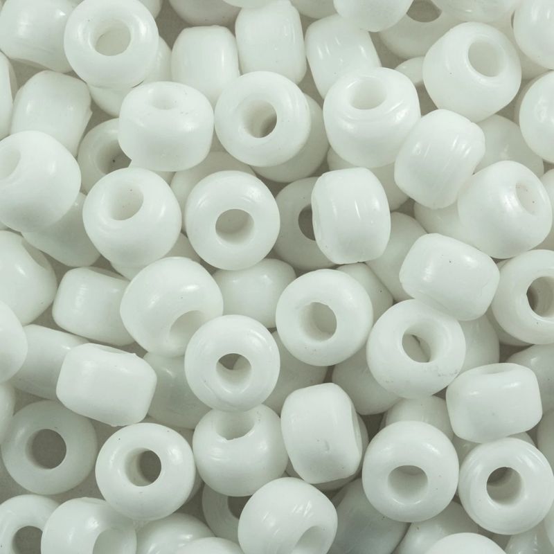 9mm Crow Bead - White