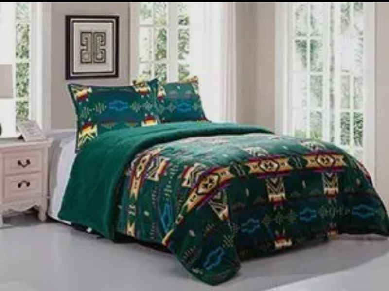 Twin Comforter Set, Colour: Green