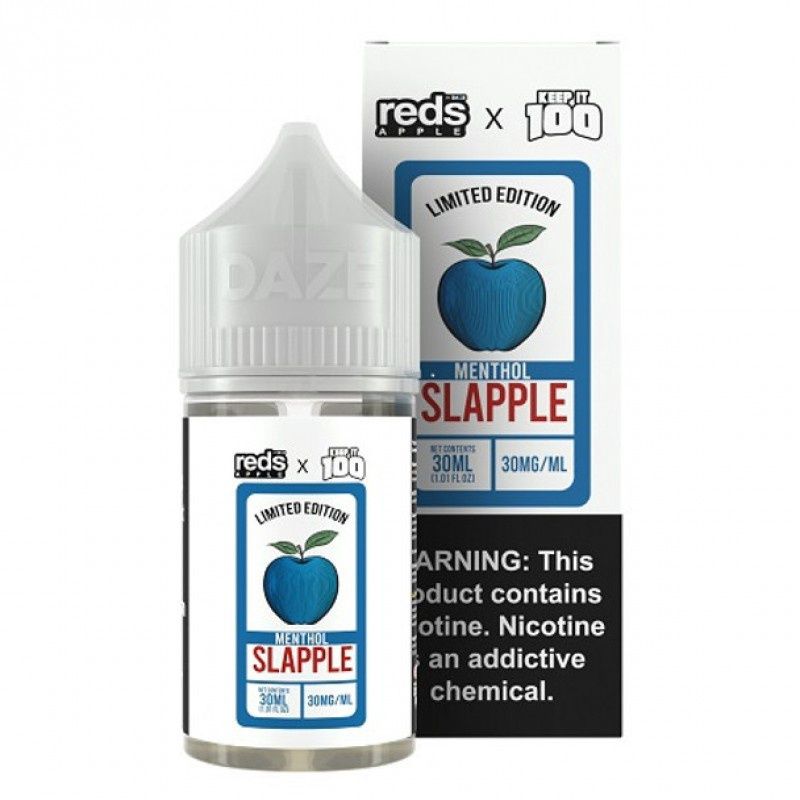 7 Daze Reds x Keep it 100 Nic Salts, Flavor, Size, mg: Slapple Menthol, 30ml, 50mg