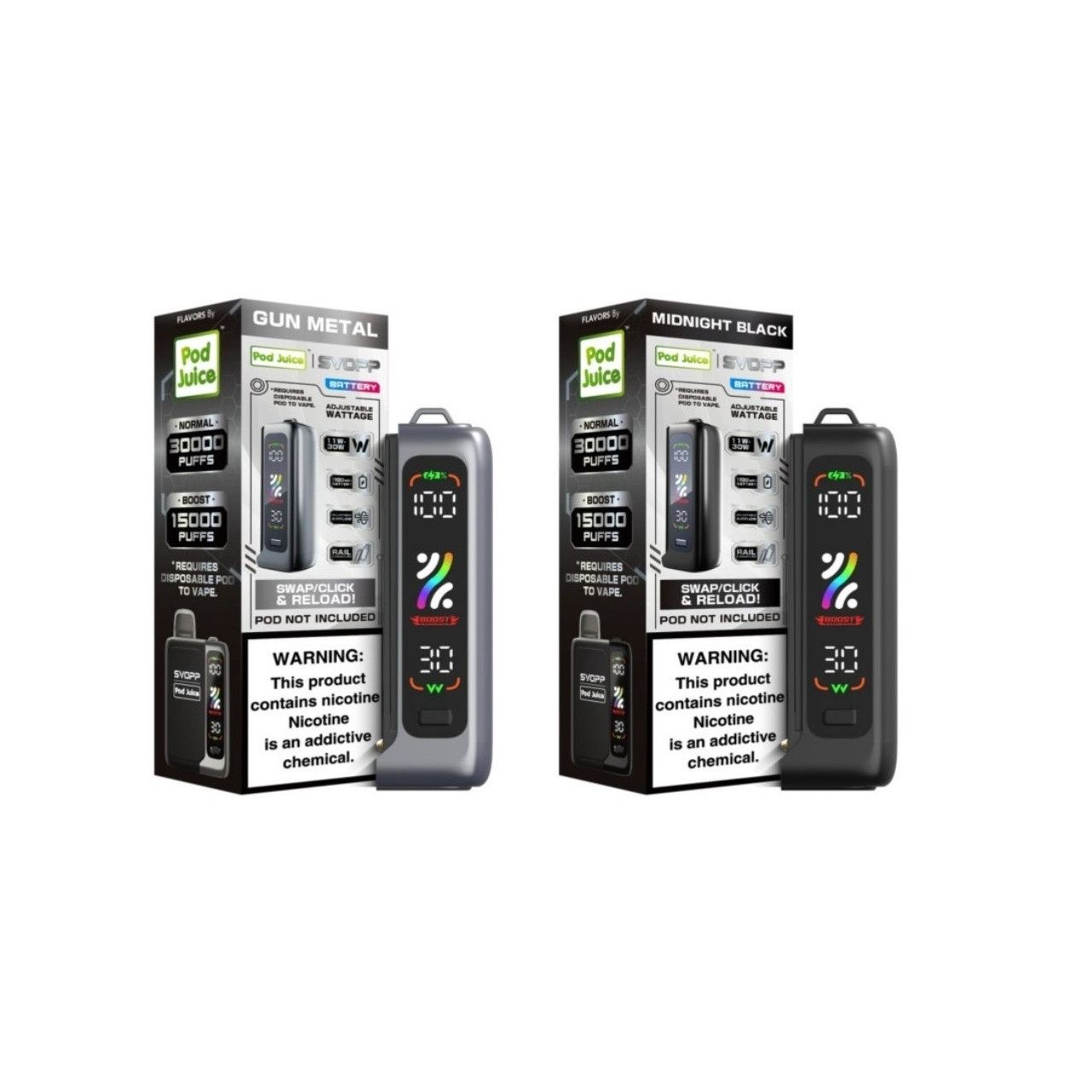 Oxbar x Pod Juice Svopp Battery, Color: gunmetal